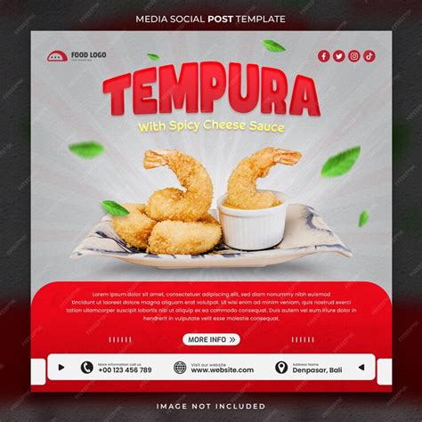 Special Asian Food Menu Tempura Social Media。